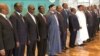 Le roi du Maroc Mohammed VI, au centre, entouré d'autres chefs d'Etat à Brazzaville, le 29 avril 2018. (VOA/Ngouela Ngoussou)