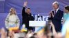 Ukraine's President Volodymyr Zelenskyy, second left, and Lithuania's President Gitanas Nauseda, second right, address the public during an event on the sidelines of a NATO summit in Vilnius, Lithuania, July 11, 2023.
