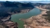 A view of the Sau reservoir, which is only at 5 percent of capacity, in Vilanova de Sau, Spain, Jan. 26, 2024. A historic drought has shrunk reservoirs to record lows. Experts say the drought is driven by climate change.