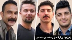 از راست: محمد فرامرزی ، وفا آذربار، پژمان فاتحی، محسن مظلوم، ۴ زندانی سیاسی اعدام شده در ایران.