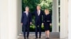 President Joe Biden accompanied by Swedish Prime Minister Magdalena Andersson and Finnish President Sauli Niinisto, walks out to speak in the Rose Garden of the White House , May 19, 2022.