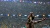 Jwe Kamewoune Vincent Aboubakar selebre apre li make yon gol nan match Gwoup G a kont Brezil, nan Mondyal Foutbol Qatar la, 2 Desanm, 2022. 