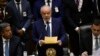 Brazil's new president Luiz Inacio Lula da Silva delivers a speech after swearing in during his inauguration ceremony at the National Congress in Brasilia, Jan. 1, 2023.
