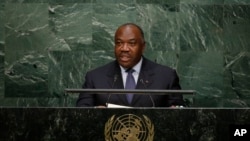 Le président Ali Bongo devant l'ONU, à New York, le 28 septembre 2015.