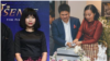 ဗိုလ်ချုပ်မှူးကြီးမင်းအောင်လှိုင်ရဲ့ သမီး ဒေါ်ခင်သီရိသက်မွန် (ဝဲ)နှင့် သား ဦးအောင်ပြည့်စုံ (ယာ) (ဓါတ်ပုံ - Justice For Myanmar)