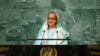Prime Minister of Bangladesh Sheikh Hasina addresses the 77th session of the United Nations General Assembly at U.N. headquarters, Friday, Sept. 23, 2022. (AP Photo/Jason DeCrow)