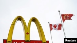 A McDonald's sign in London, Ontario, Canada October 2, 2019.