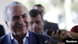 FILE - Brazil's President Michel Temer. Temer has been linked to one of the country's biggest corruption scandals in testimony by a key witness made public Wednesday.