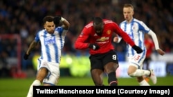 Romelu Lukaku lors d’un match de 8e de finale de la Coupe d'Angleterre contre Huddersfield, le 17 février 2018. 