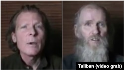 Timothy Weeks ,warga Australia (kiri) dan warga AS Kevin King (yang muncul dalam video yang dirilis Taliban). 