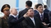 (FILES) In this pool photo distributed by Sputnik agency, Russia's President Vladimir Putin (centre L) and North Korea's leader Kim Jong Un (centre R) visit the Vostochny Cosmodrome in Amur region on September 13, 2023.