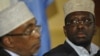 Transitional Federal Government of Somalia president Sheikh Sharif Ahmed (R), attends the meeting of the signatories of the roadmap for ending the transition in Somalia, in Nairobi on June 22, 2012.