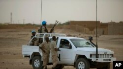 Des soldats de la Minusma à Kidal (AP Photo/Rebecca Blackwell)