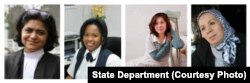 Women of Courage 2016 Awardees (L to R) Sara Hossain, Debra Baptist-Estrada, Ni Yulan and Latifa Iibn Ziaten.