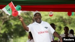Evariste Ndayishimiye, secrétaire général du parti au pouvoir, avant le référendum de Bujumbura, le 14 mai 2018. 