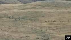 تصویری که وزارت دفاع ارمنستان منتشر کرده و نیروهای جمهوری آذربایجان را در حال عبور از مرز و نزدیک شدن به مواضع ارمنستان نشان می‌دهد. (سه شنبه، ۱۳ سپتامبر ۲۰۲۲)