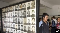 Cambodian villagers tour the Tuol Sleng genocide museum, former Khmer Rouge S-23 prison, in Phnom Penh.