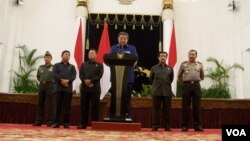 Presiden Susilo Bambang Yudhoyono dalam sebuah jumpa pers baru-baru ini. (VOA/Andylala Waluyo)