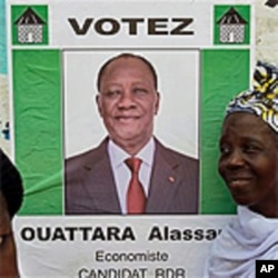 Poster of Ivory Coast opposition leader Alassane Ouattara.