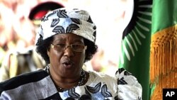 Malawi's new President Joyce Banda gives a press conference in Lilongwe. (File) 