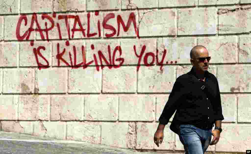 Graffiti in Athens, Sept. 25, 2012. 