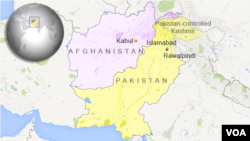 Peta Afghanistan dan Pakistan.