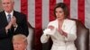 Speaker of the House Nancy Pelosi rips up a copy of U.S. President Donald Trump's speech after his State of the Union address to a joint session of the U.S. Congress in the House Chamber of the Capitol in Washington, Feb. 4, 2020.