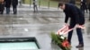 Polish Prime Minister Mateusz Morawiecki lays a wreath as he visits the Ulma Family Museum of Poles Who Saved Jews during WWII, in Markowa, Poland, Feb. 2, 2018. 