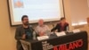 Участники дискуссии. Слева направо: Элиот Боренстайн, Тодд Гитлин, Нина Хрущева. Photo: Oleg Sulkin