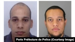 Chérif Kouachi (kiri) dan Said Kouachi dalam foto yang disebarkan oleh polisi Paris.