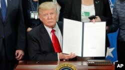  Le président Donald Trump, Washington, le 25 janvier 2017. 