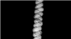 Scanning electron microscope image of metal-coated nylon fibers used in design of the new artificial muscle.