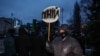 "Не наш, а их" - Акция протеста у здания пророссийского телеканала «Наш», Киев, 6 февраля 2021.