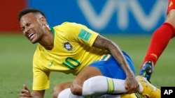 Neymar Jr lors du match de quart de finale entre le Brésil et la Belgique lors de la Coupe du monde à Kazan, Russie, 6 juillet 2018. 