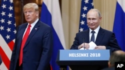 Президент Трамп і президент Путін в Гельсінкі 16 липня 2018.
