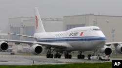 美国波音公司即将向中国国航交货的一架波音747飞机。（资料照片）