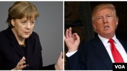 Angela Merkel et Donald Trump 