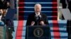 Presiden AS Joe Biden berpidato pada upacara pelantikannya di Gedung Capitol, Washington DC, Rabu (20/1).
