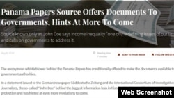 Sumber anonim di belakang Dokumen Panama mengeluarkan pernyataan berjudul "The Revolution Will Be Digitized (Revolusi akan Dijadikan Bentuk Digital)."