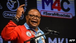 Mgombea urais kupitia chama cha CHADEMA Tundu Lissu akizungumza baada ya kuteuliwa kuwa mgombea katika mkutano mkuu wa chama hicho Dar es Salaam, Tanzania, Aug. 4, 2020.