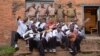FILE - Members of the Prison Reform Band outside their makeshift recording studio at the Zomba maximum-security prison in eastern Malawi. (Credit: L. Masina/VOA)