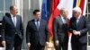 Тогдашний министр иностранных дел Германии Штайнмайер принимает коллег из Украины, России и Франции на переговорах в Берлине. 11 мая 2016. 