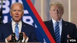 Rais Donald Trump (kulia) na Rais mteule Joe Biden.