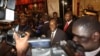 Zimbabwean President Robert Mugabe (C) briefs journalists after meeting with Prime Minister Morgan Tsvangirai and South African President Jacob Zuma on the progress made on the implementation of The Global Political Agreement ahead of anticipated election
