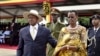 FILE - Uganda's long-time president Yoweri Museveni and his wife Janet Museveni, right, attend his inauguration ceremony in the capital Kampala, May 12, 2016. 