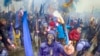 Члены националистических группировок на митинге в Киеве по случаю третьей годовщины Евромайдана.Архивное фото.