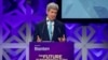 U.S. Secretary of State John Kerry delivers the keynote address at the Bloomberg New Energy Finance Energy Summit in New York City, April 5, 2016.