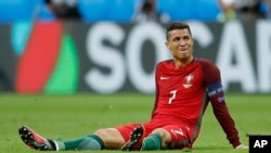La star portugaise du Real Madrid, Cristiano Ronaldo, 10 juillet 2016.