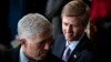 In a Monday, Dec. 3, 2018 file photo, Nick Ayers, right, listens as Supreme Court Associate Justice Neil Gorsuch waits for the arrival of the casket for former President George H.W. Bush to lie in State at the Capitol. 